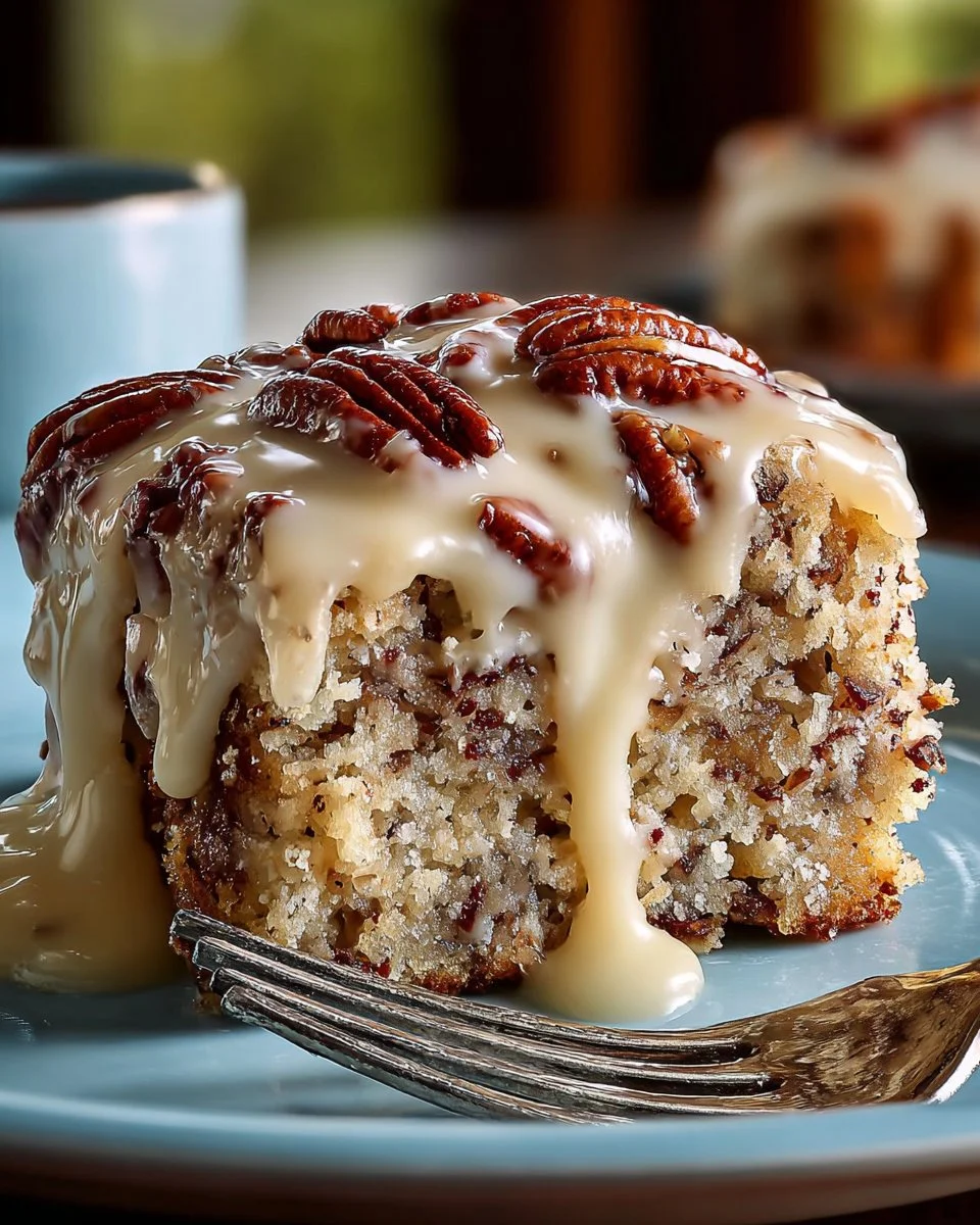 Butter Pecan Praline Poke Cake