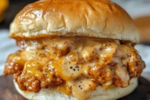 Delicious Cajun Chicken Sloppy Joes served on a plate