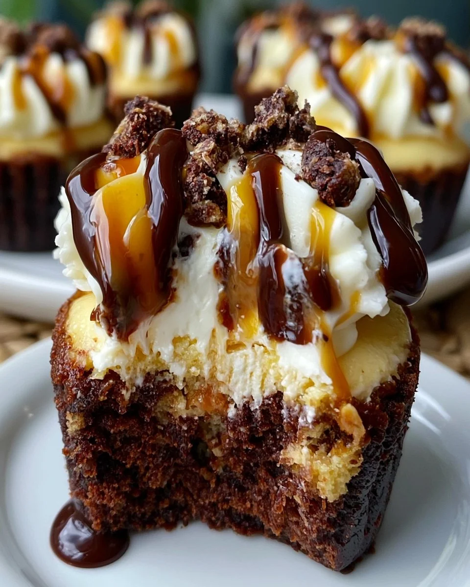 Caramel Brownie Bottom Cheesecake Cups