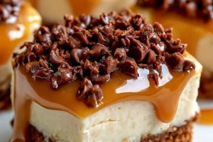 Delicious caramel cheesecake cookies with a creamy filling and caramel drizzle