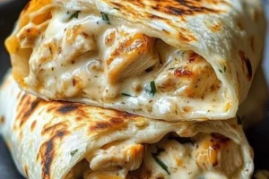 Cheesy chicken garlic wraps filled with melty cheese and grilled chicken