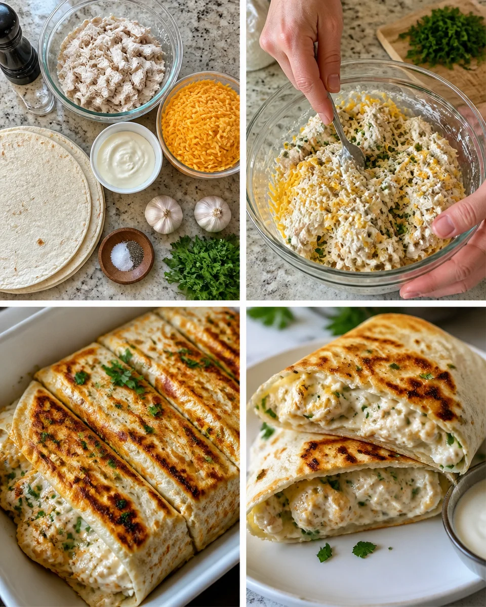 Cheesy Garlic Chicken Wraps