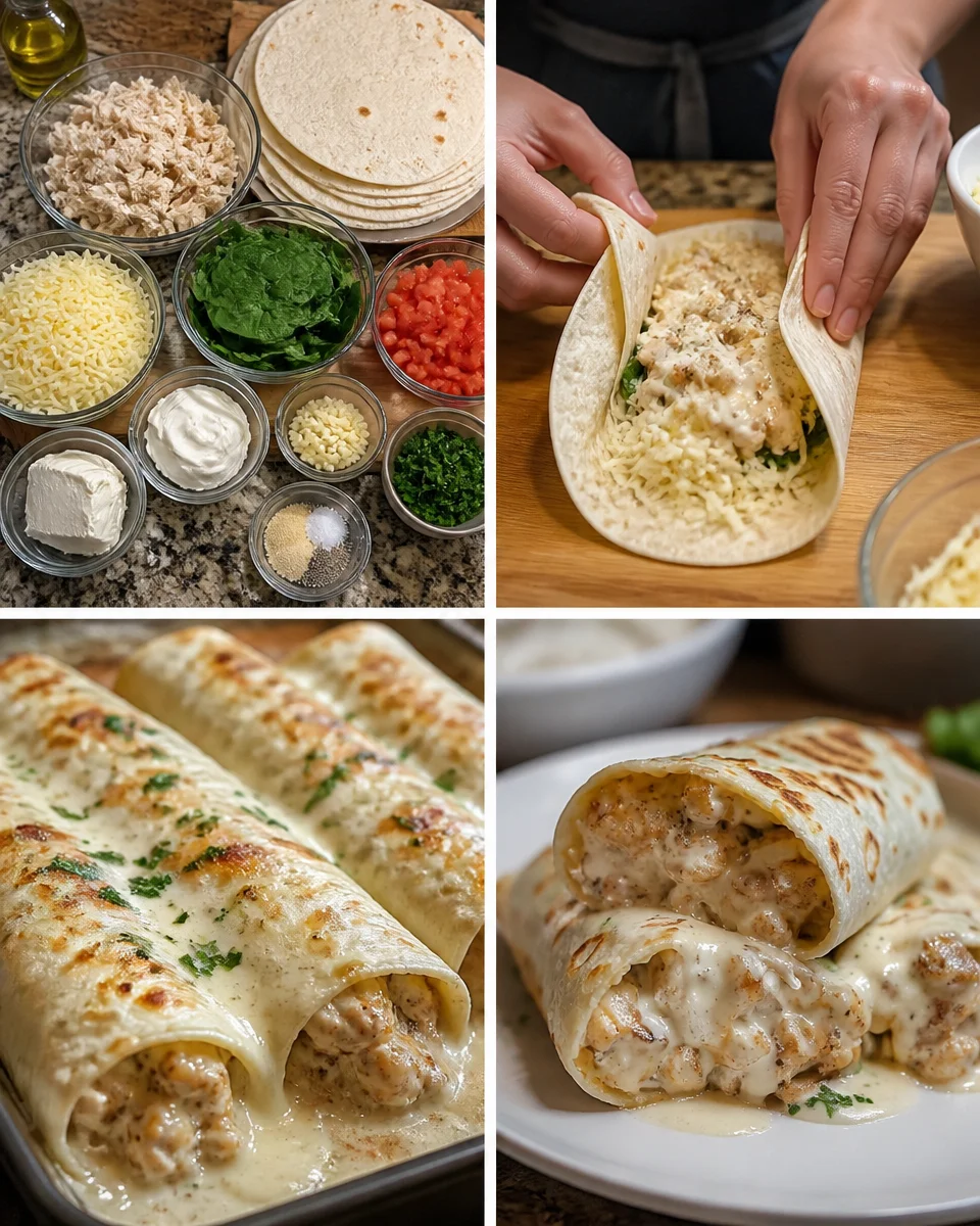 Cheesy Garlic Chicken Wraps