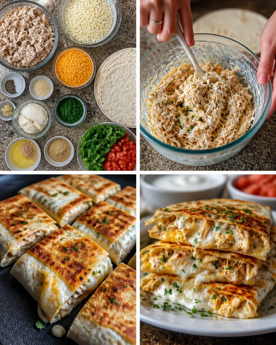 Cheesy Garlic Chicken Wraps