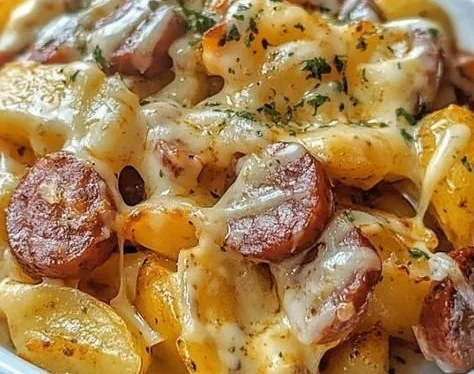 Cheesy Ranch Potatoes and Smoked Sausage