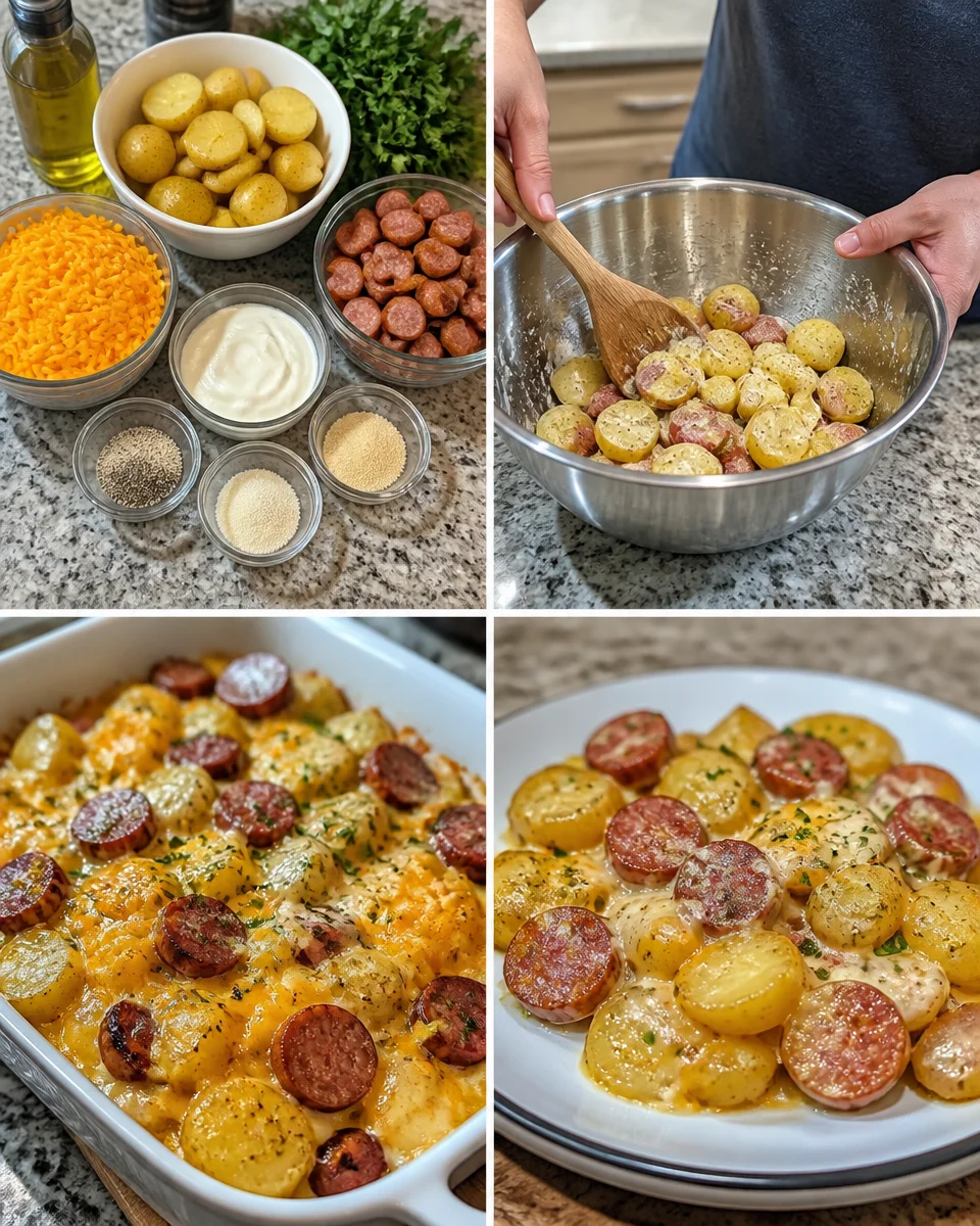 Cheesy Ranch Potatoes and Smoked Sausage