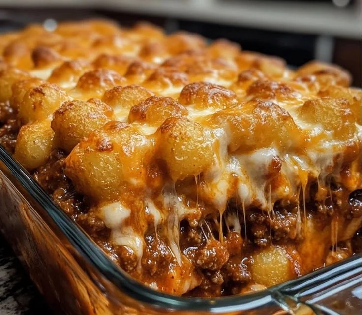 Chili Cheese Tater Tot Casserole