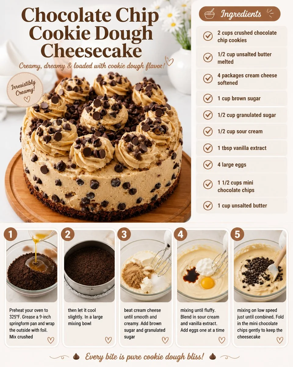 Chocolate Chip Cookie Dough Cheesecake