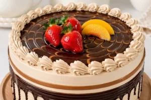 Delicious Chocolate Strawberry Drip Cake with rich chocolate and fresh strawberries