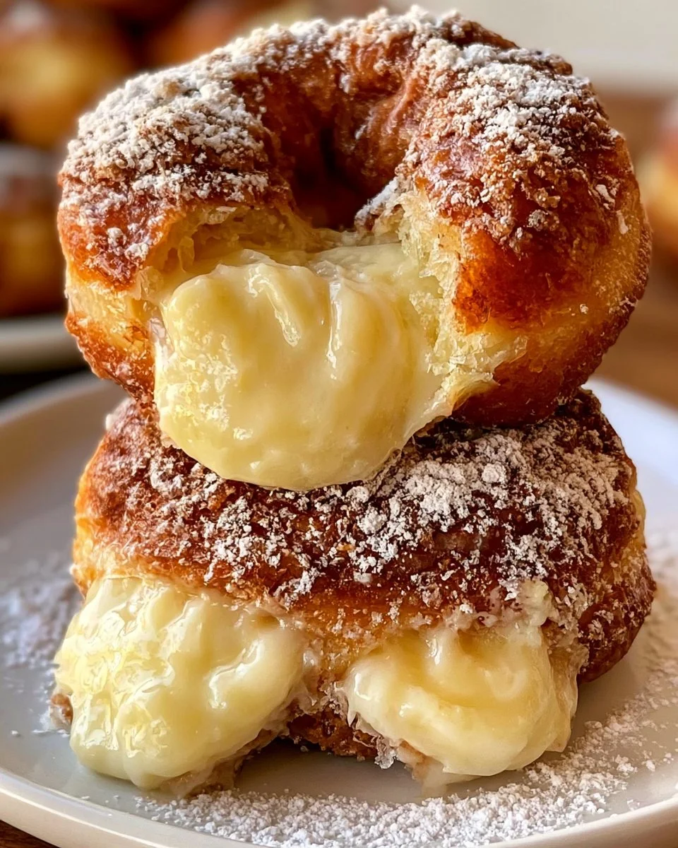 Cream-Filled Custard Doughnuts (Boston Cream–Style)