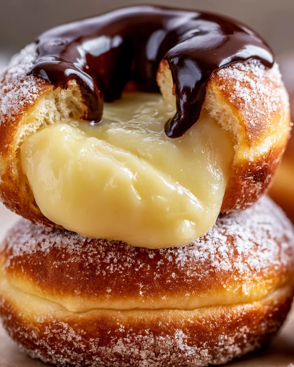 Cream-Filled Custard Doughnuts (Boston Cream–Style)
