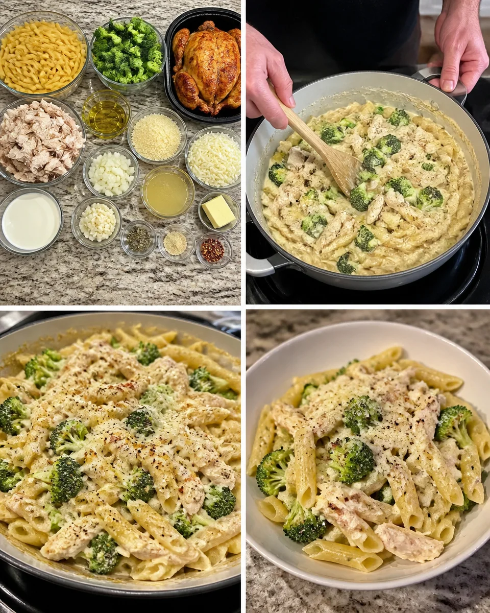 Creamy Rotisserie Chicken Broccoli Pasta