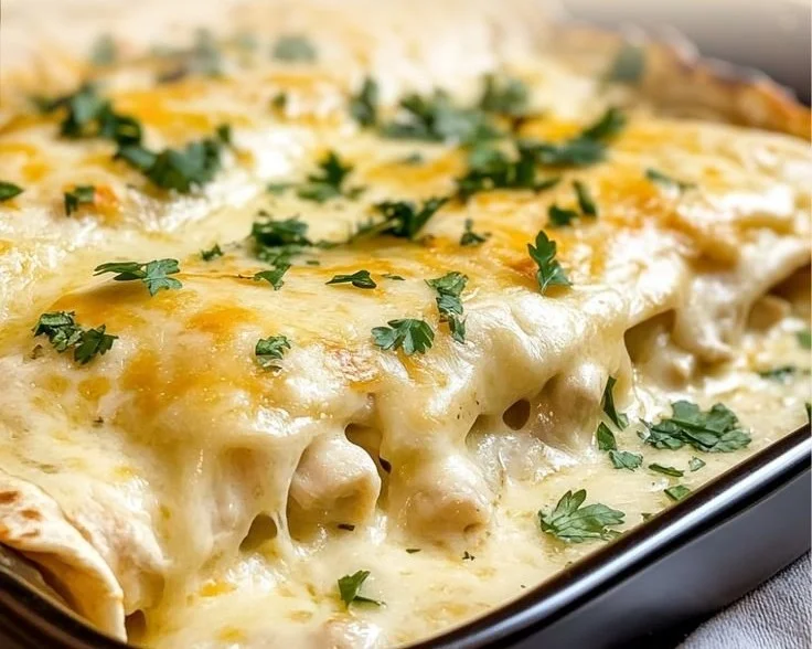 Creamy White Chicken Enchiladas