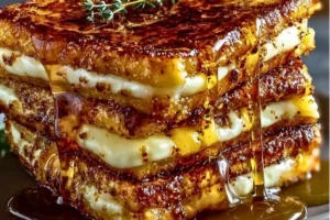 Delicious Crème Brûlée French Toast served with caramelized sugar topping