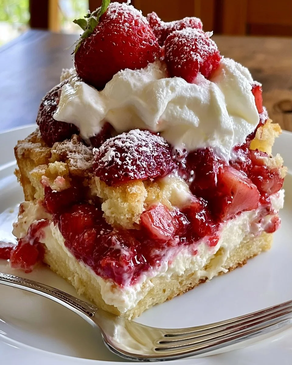 Donna Wood Strawberry Cheesecake Dump Cake