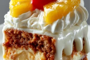 Hawaiian Pineapple Cake Delight with fresh pineapple topping