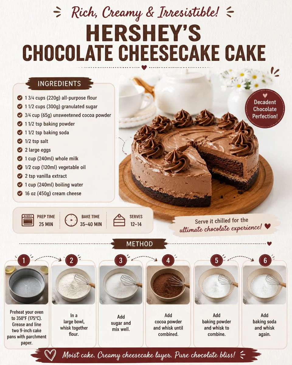 Hershey's Chocolate Cheesecake Cake