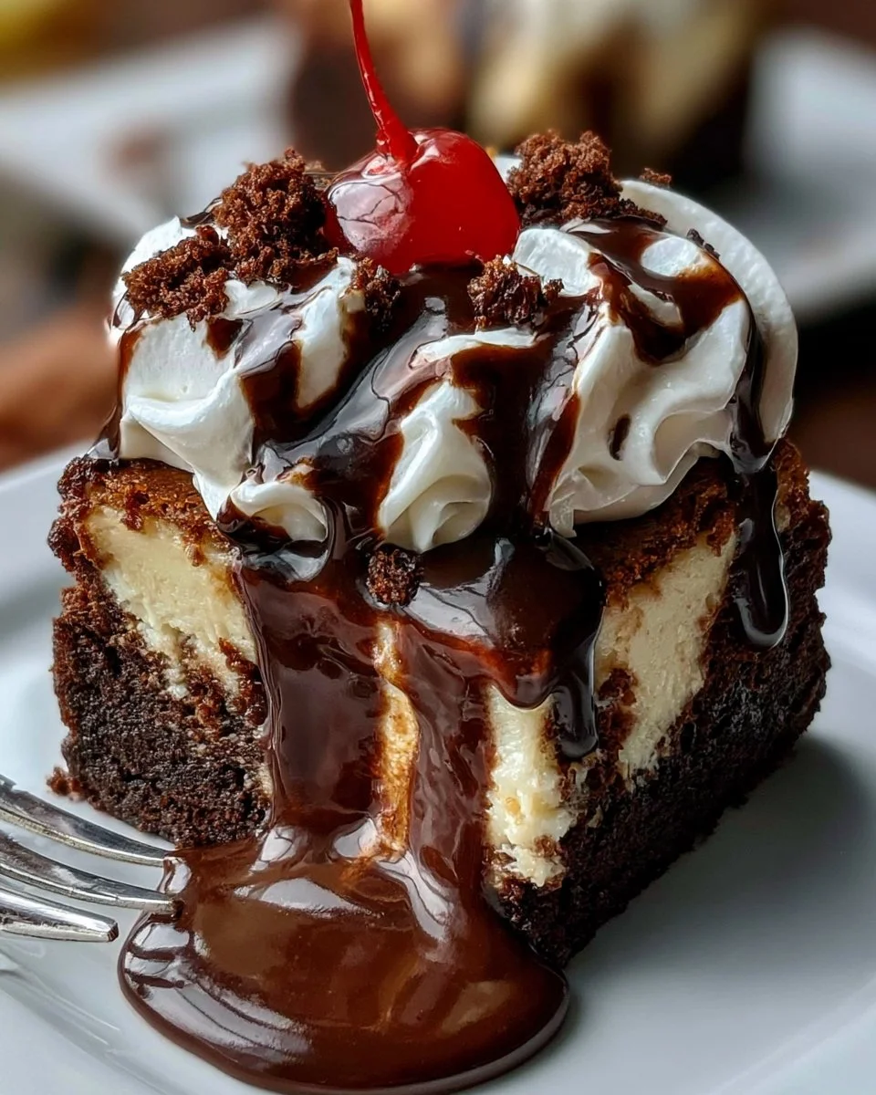 Hot Fudge Sundae Brownie Cheesecake