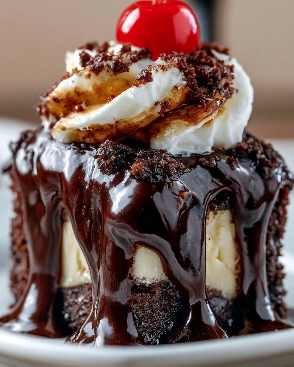 Hot Fudge Sundae Brownie Cheesecake