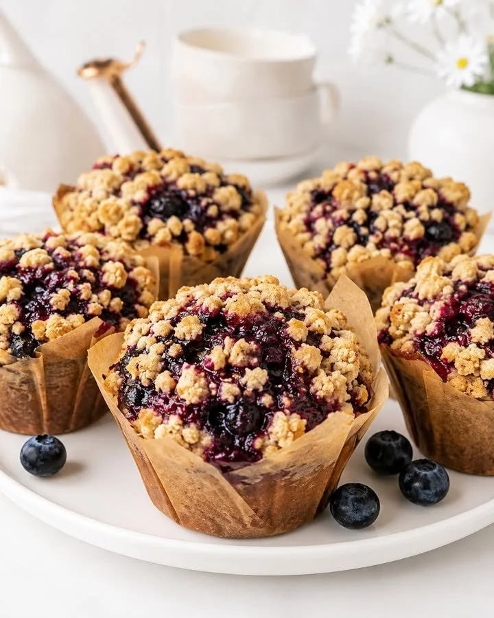 Jumbo Blueberry Crumb Muffins