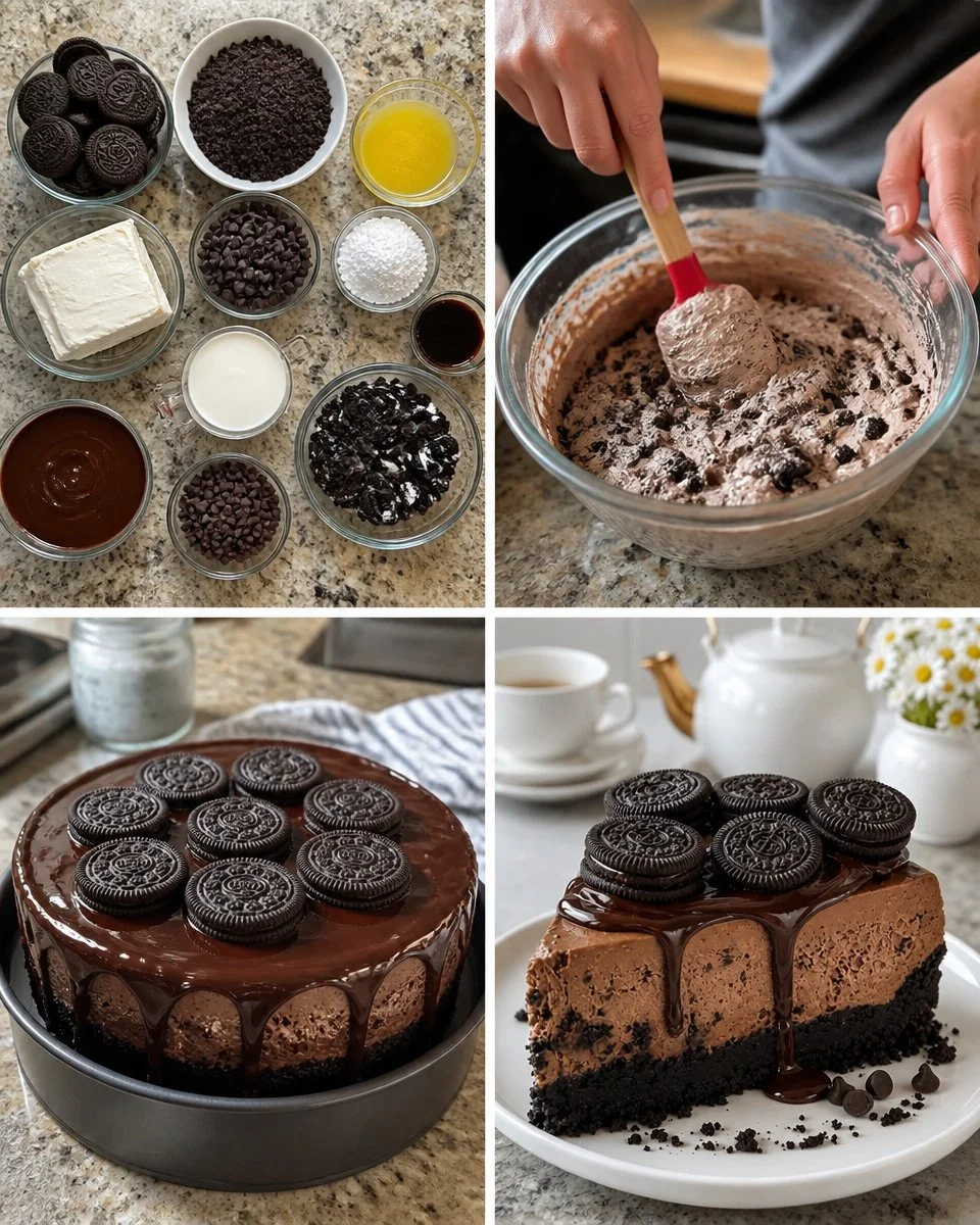 No-Bake Oreo Chocolate Cheesecake