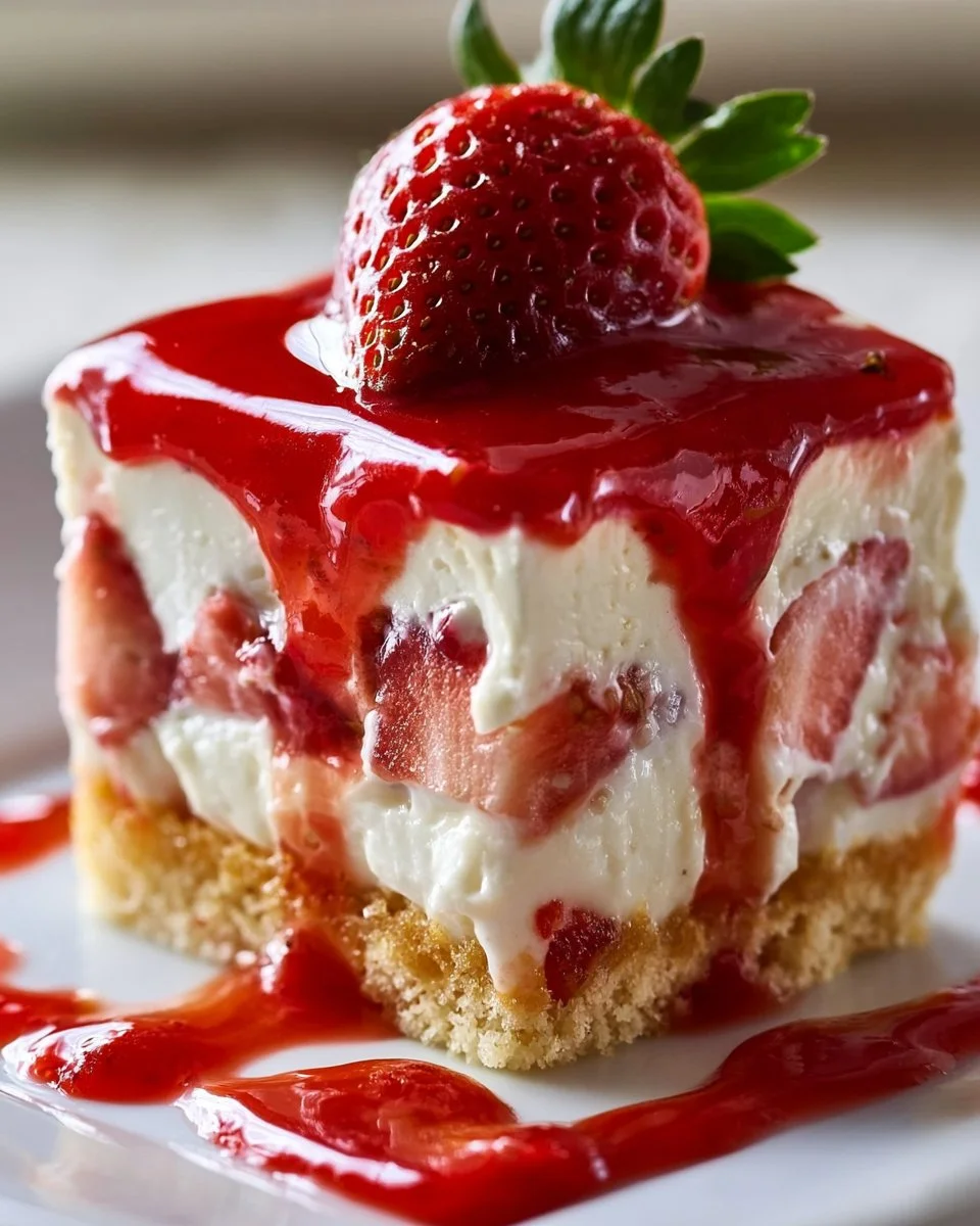No-Bake Strawberry Cheesecake Lasagna
