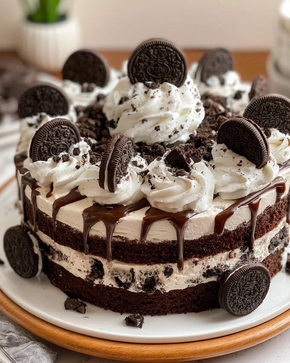 Oreo Cookies and Cream Chocolate Cake