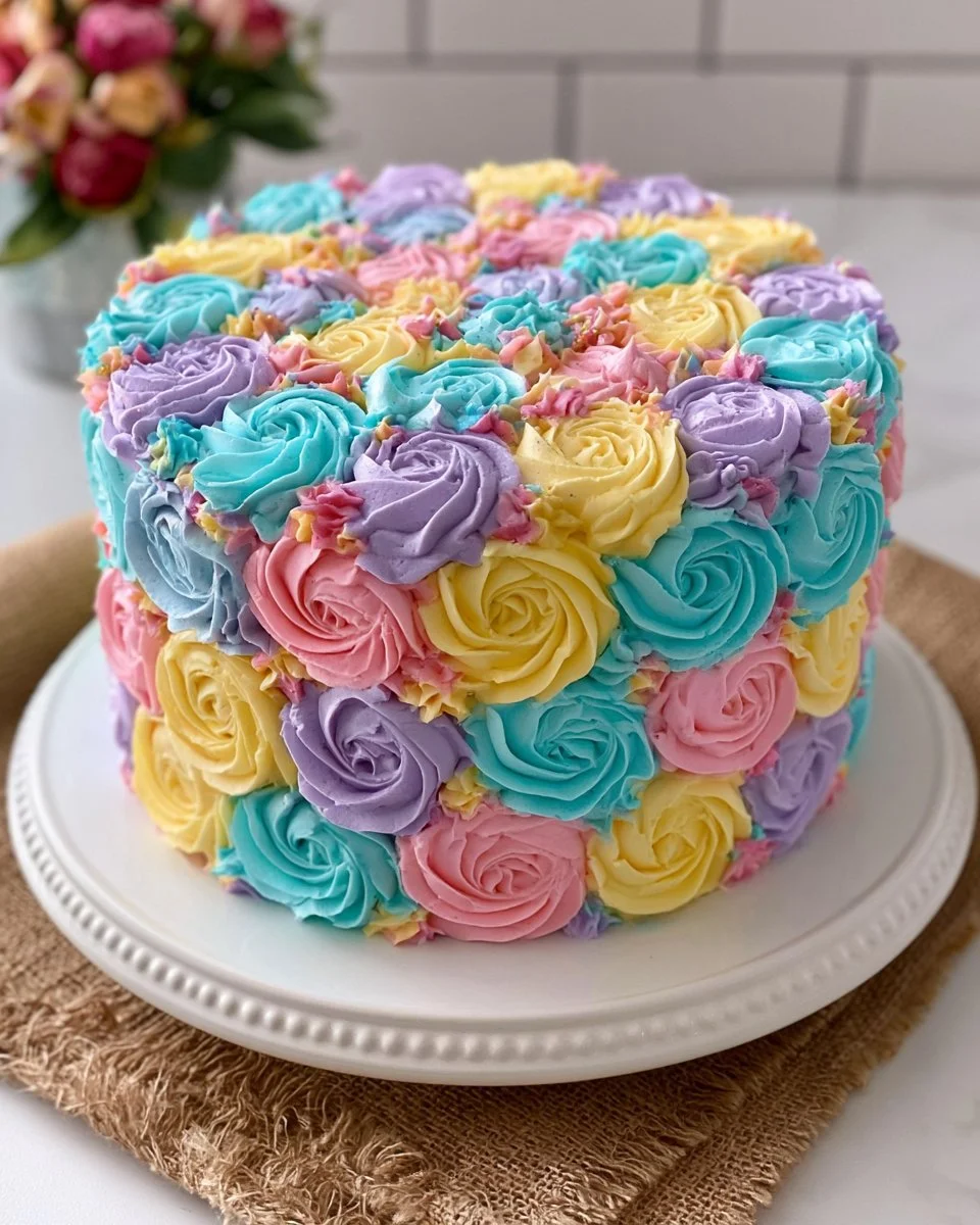 Pastel Swirl Celebration Cake