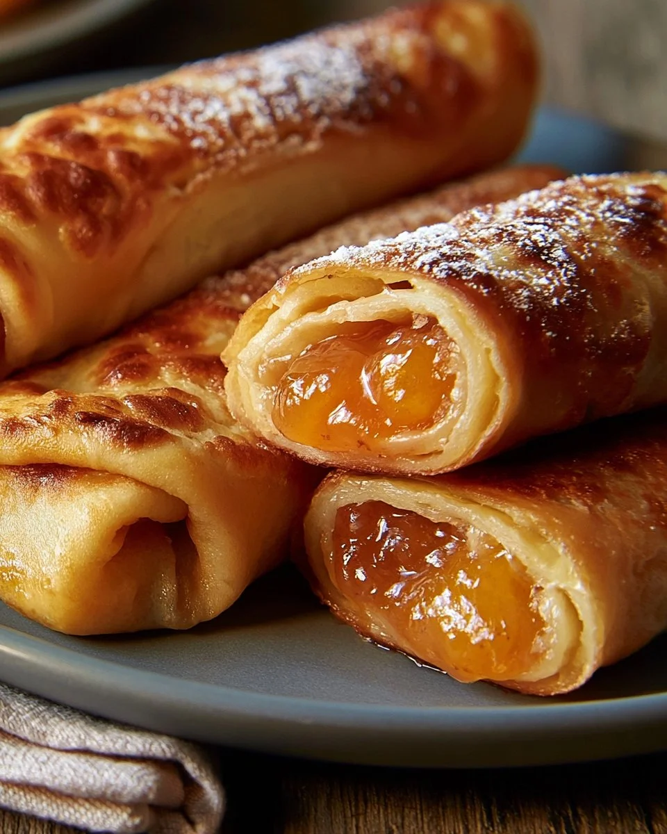Peach Cobbler Egg Rolls