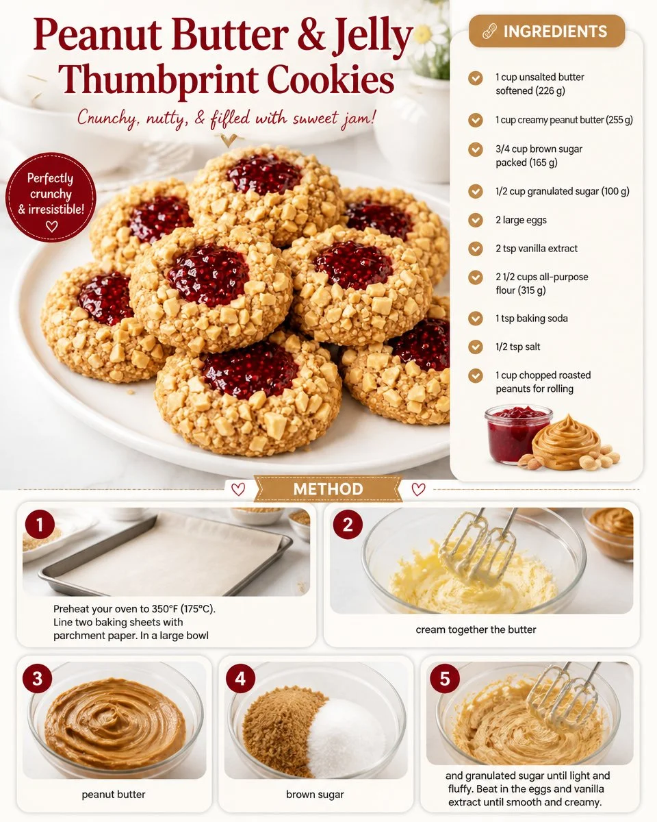 Peanut Butter & Jelly Thumbprint Cookies