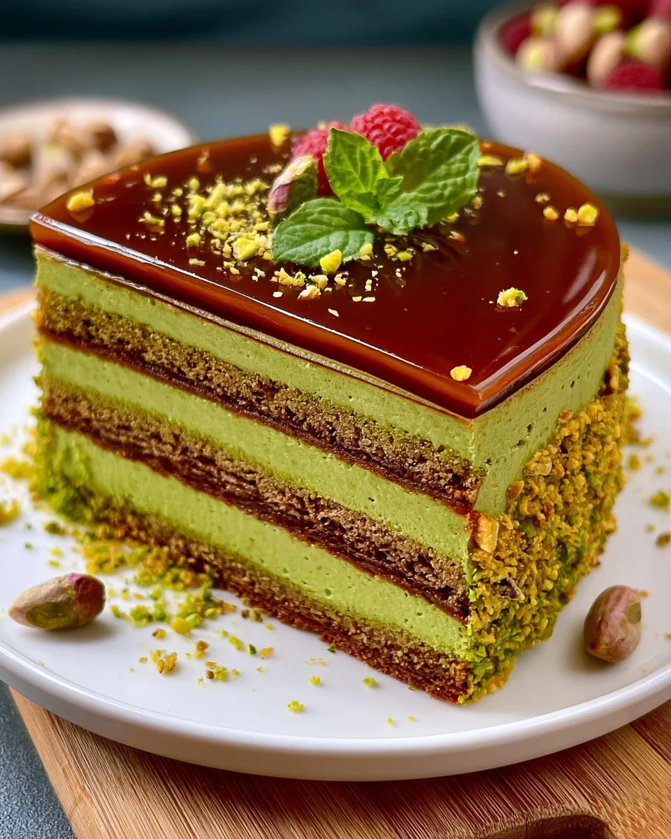 Pistachio Opera Cake