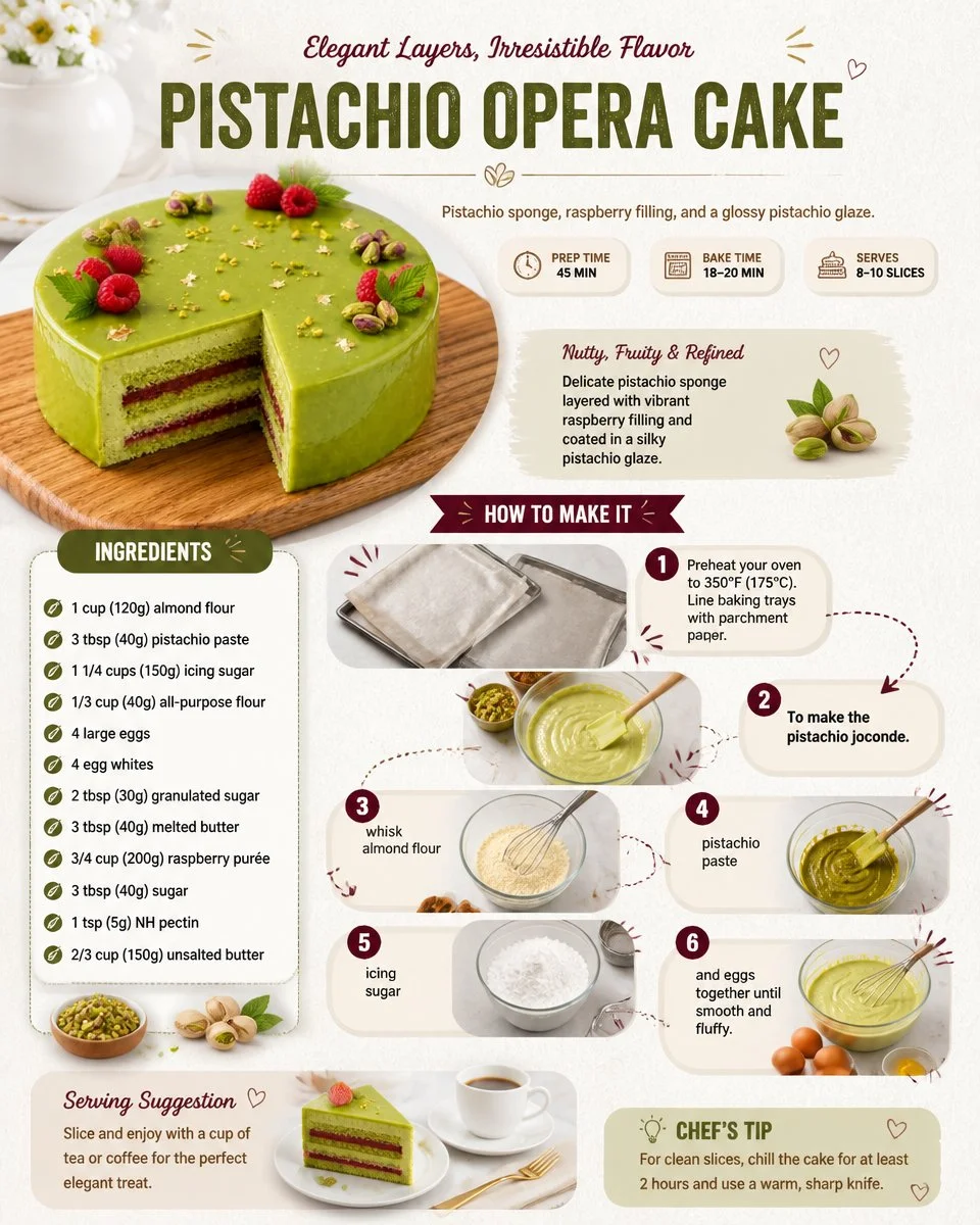 Pistachio Opera Cake