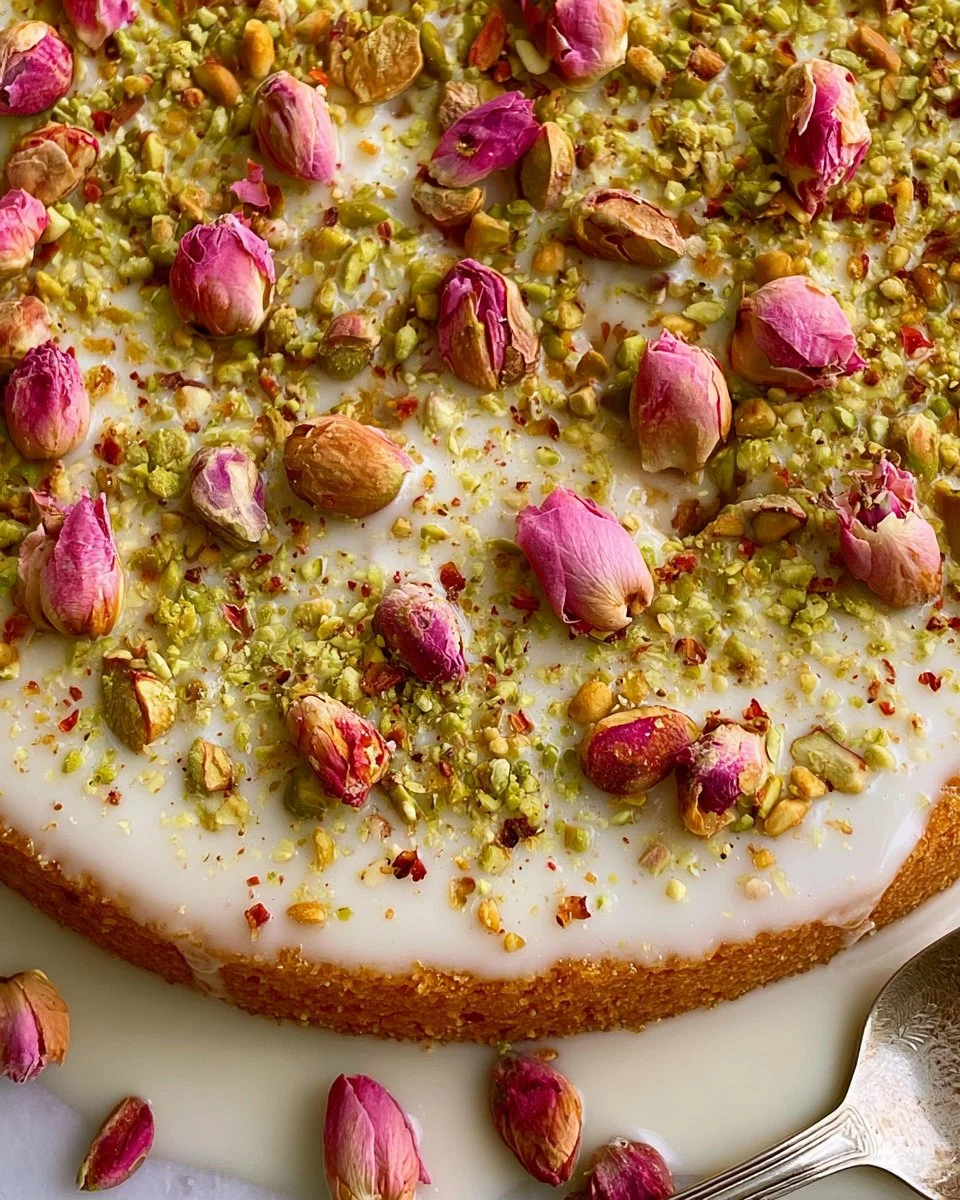 Pistachio Rose Milk Cake