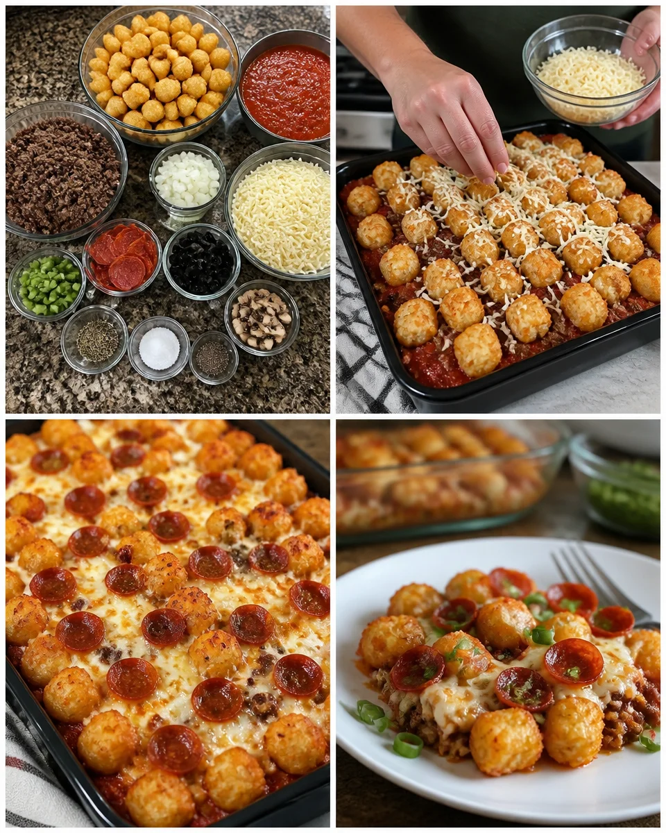 Pizza Tot Casserole