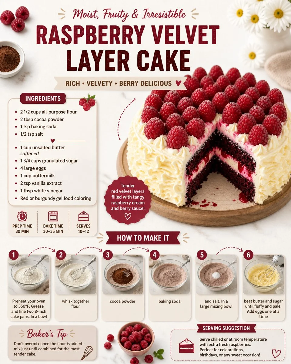 Raspberry Velvet Layer Cake