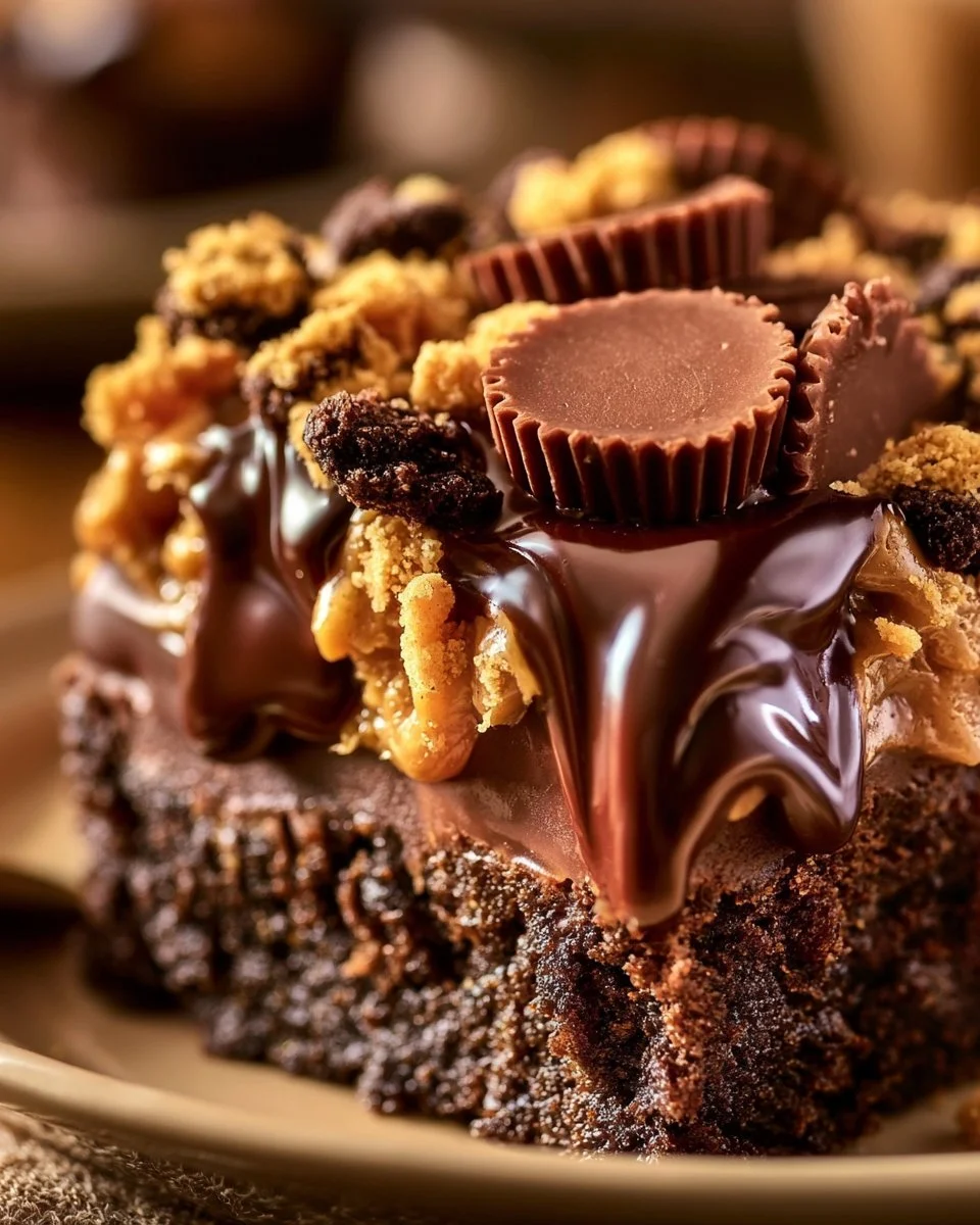 Reese's Peanut Butter Earthquake Cake