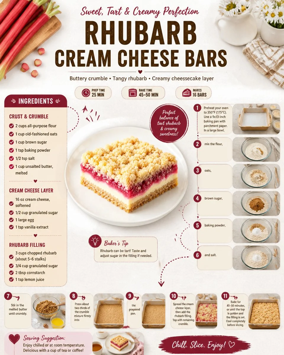 Rhubarb Cream Cheese Bars