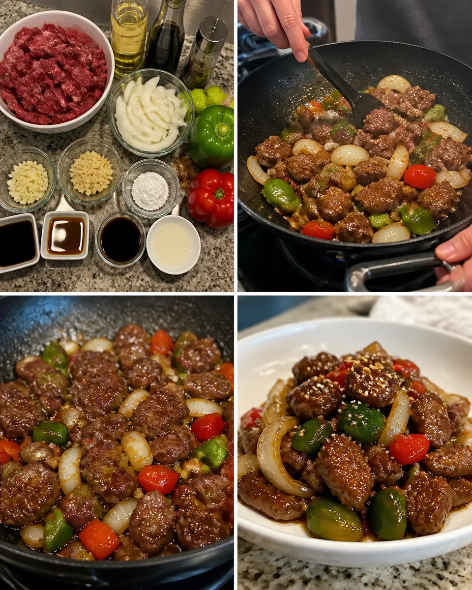 Sizzling Chinese Pepper Steak with Onions