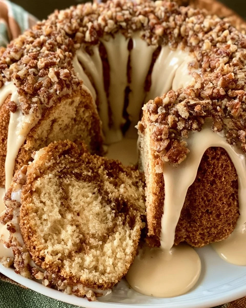 Sour Cream Coffee Cake with Maple Glaze