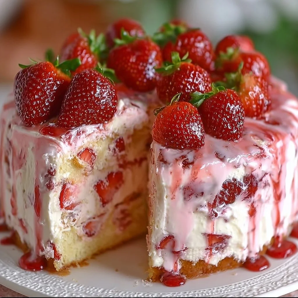 Southern Strawberry Cream Cheese Butter Cake