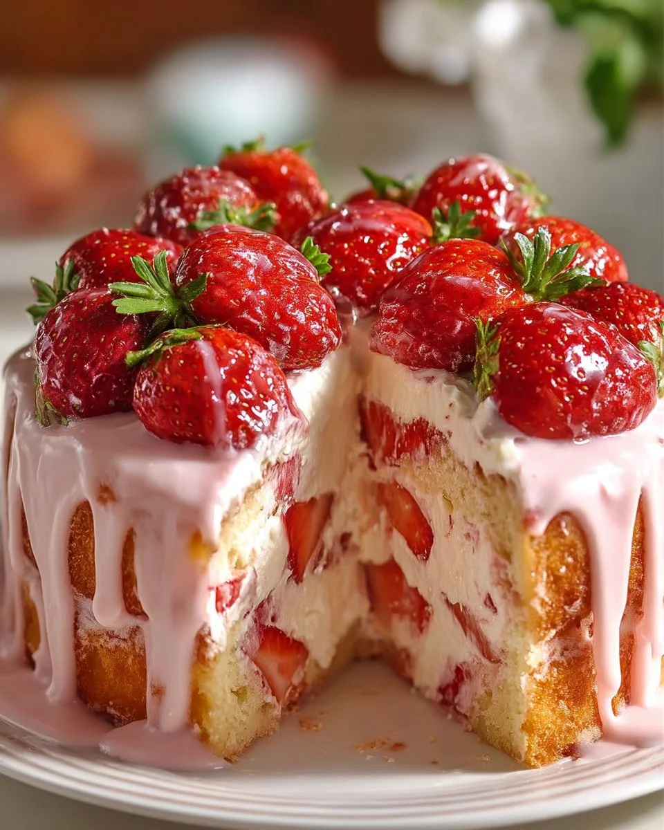 Southern Strawberry Cream Cheese Butter Cake