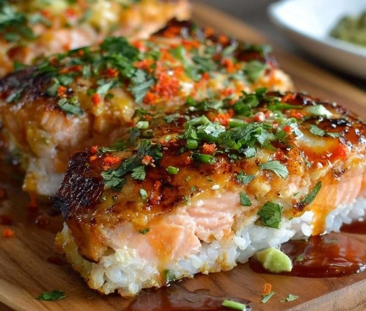 Spicy Salmon Sushi Bake