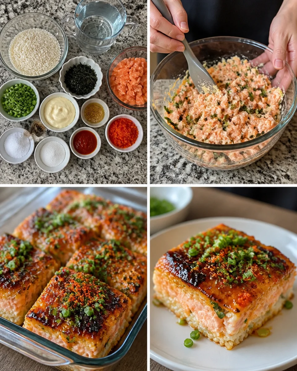 Spicy Salmon Sushi Bake