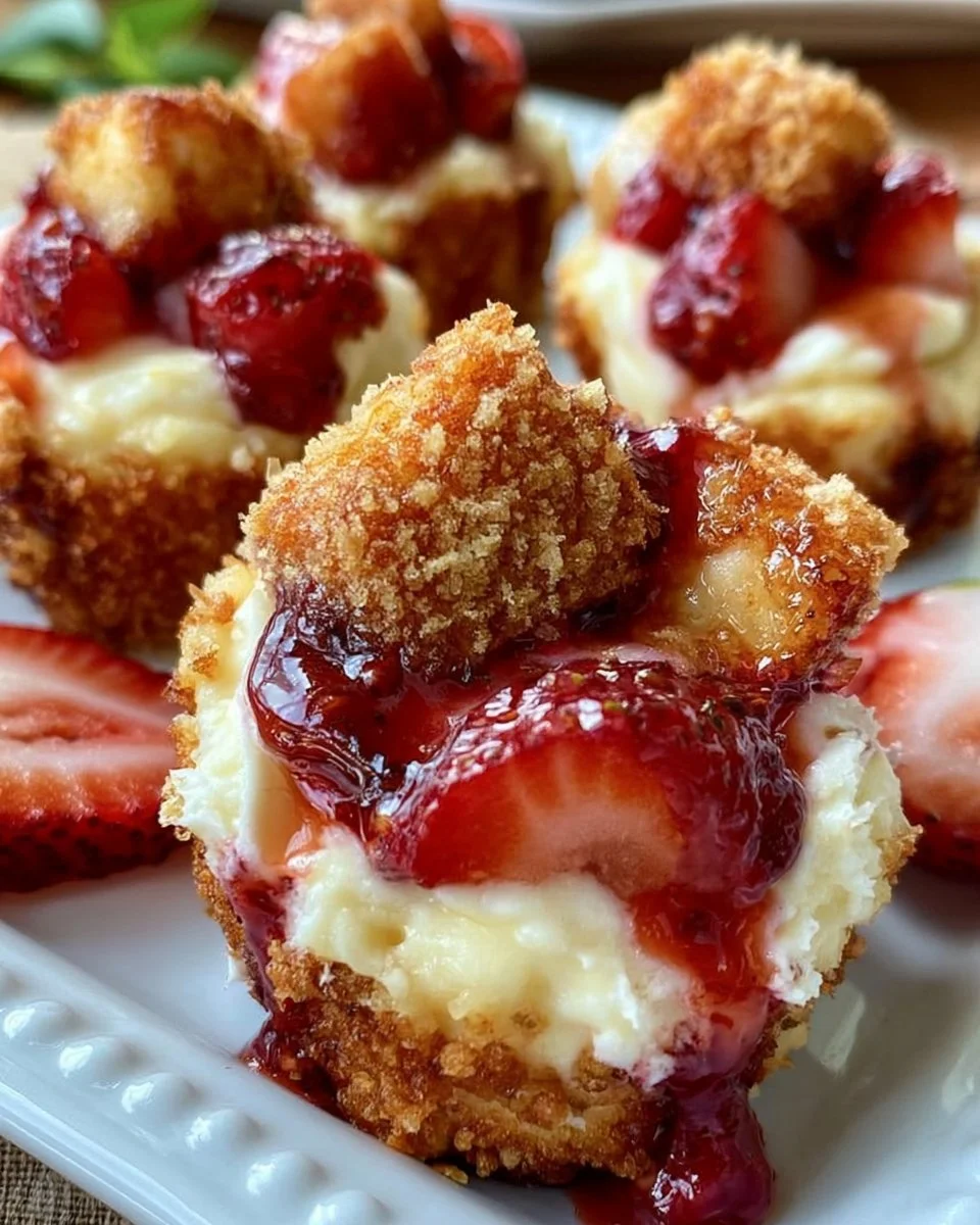 Strawberry Crunch Cheesecake Bites