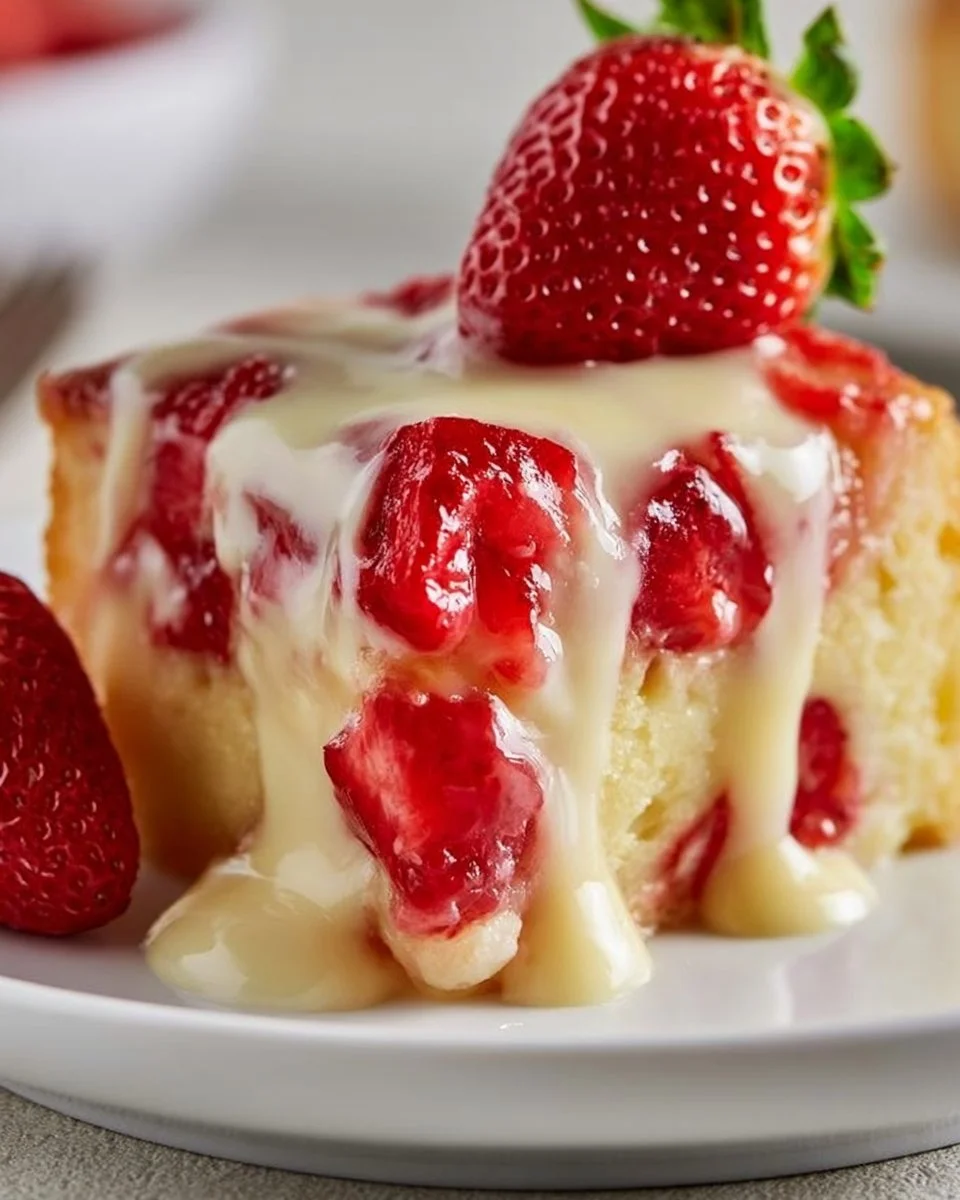 Strawberry Custard Delight Cake