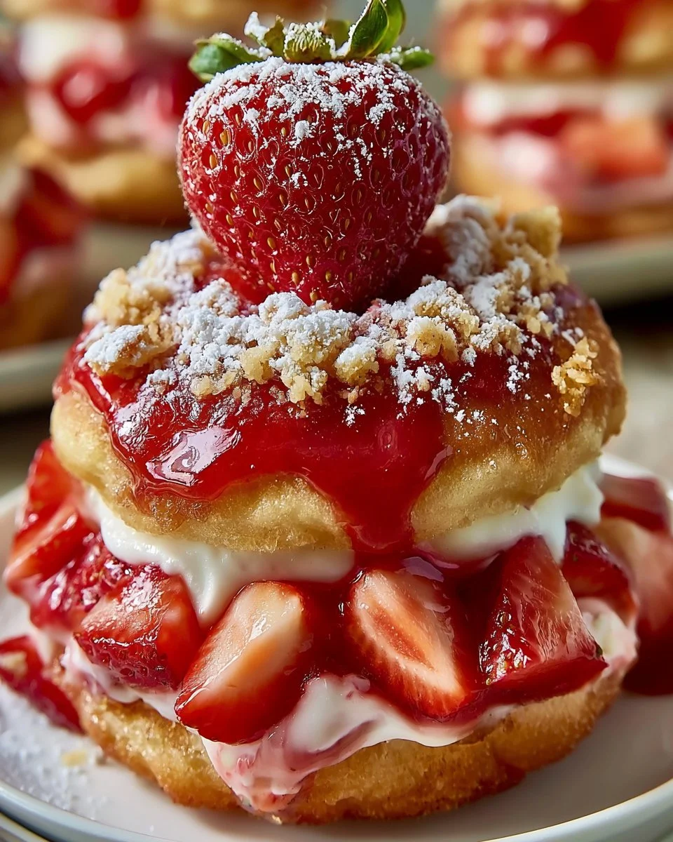 Strawberry Shortcake Doughnuts
