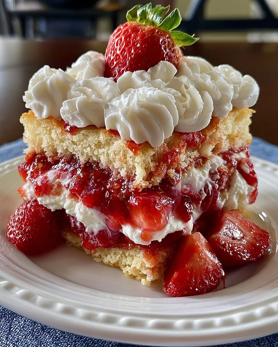 Strawberry Shortcake Earthquake Cake