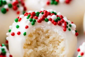 A platter of traditional Italian Christmas cookies featuring various colorful designs.