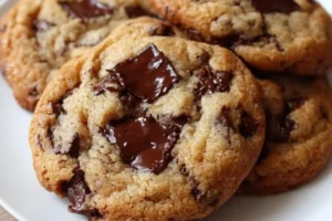 Delicious soft and chewy chocolate chip cookies on a cooling rack