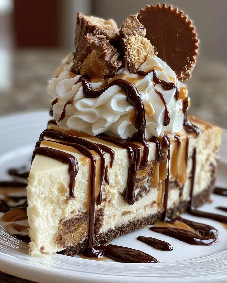 White Chocolate Reese’s Dream Cheesecake